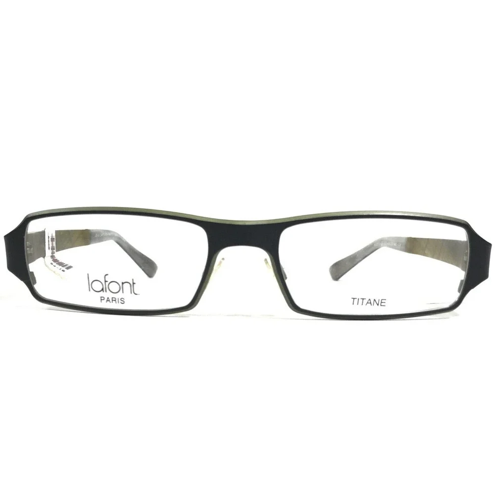 Lafont Eyeglasses Frames 102 ACHILLE2 Black Green Rectangular Full Rim 54-18-140